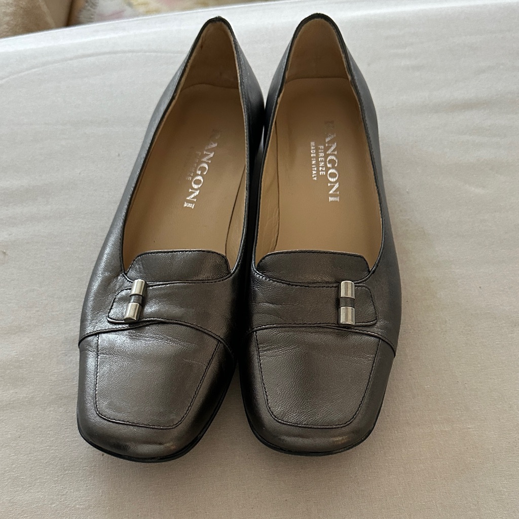 Rangoni Metallic Gray Leather Loafers